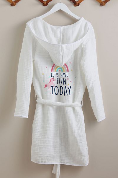 Tuğba Kuğu 4 Layer Muslin Bathrobe - Pure Baby Series - Unicorn Fun