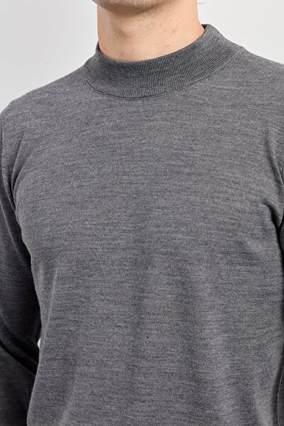 Desen Triko Men's Basic Knitwear-Fuze Carpet Thin Sweater Smoked