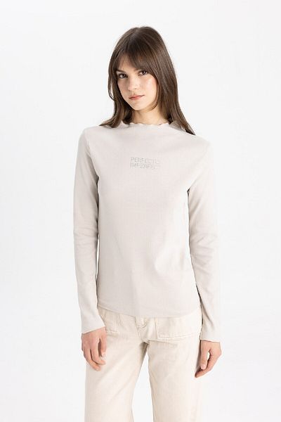 DeFacto Crew Neck Basic Solid Long Sleeve T-Shirt C5415Ax24Sp