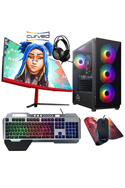 TURBOX Tx4545 Amd Ryzen 5 4500 6 Çekirdek 32gb Ddr4 1tb Nvme 4gb Rx560 23.6 C...