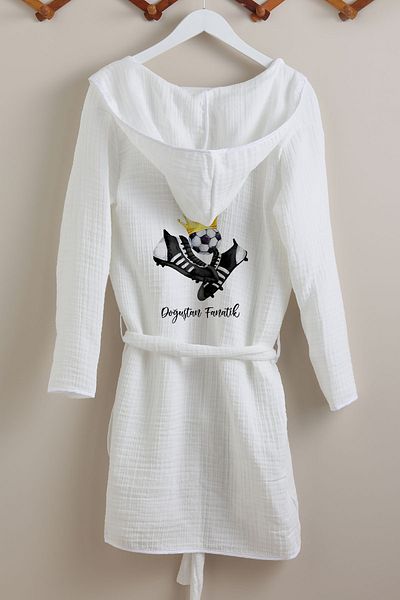 Tuğba Kuğu 4 Layer Muslin Bathrobe - For Baby Series - Black and White