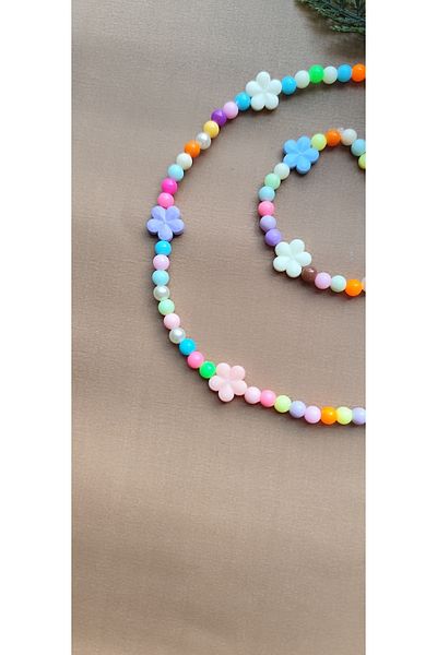 MYSTERY TAKI AKSESUAR Children's Colorful Flower Necklace Bracelet Set