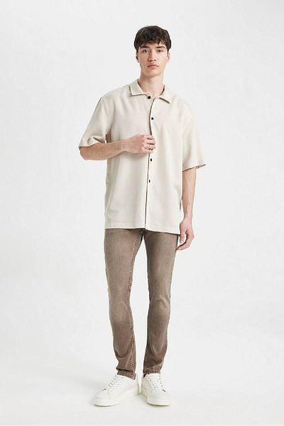 DeFacto Pedro Slim Fit Στενή Εφαρμογή Κανονική μέση με στενό πόδι Jean παντελόνι C5874AX24SM
