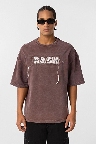 VAMOSCLO oversized με τύπωμα Μπλουζάκι - Καφέ Μοτίβο