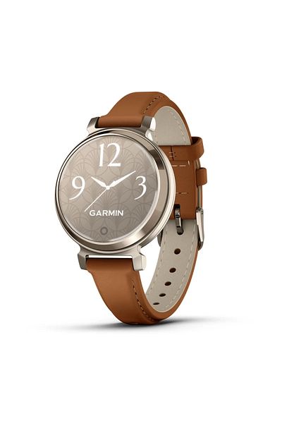 Garmin LILY 2 CREAM GOLD CASE WITH TAN LEATHER BAND