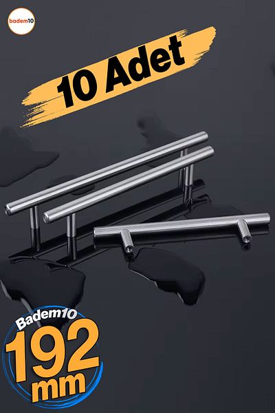 Badem10 Neted 192 mm Inox Metal 10 buc Dulap Dulap Mobilier Bucătărie Sertar Capac Mâner Mâner Mâner