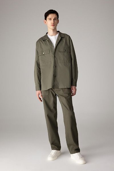 DeFacto Übergroßer, weit geschnittener Polokragen-Twill-Langarmshirt-Mantel C2896ax24sp