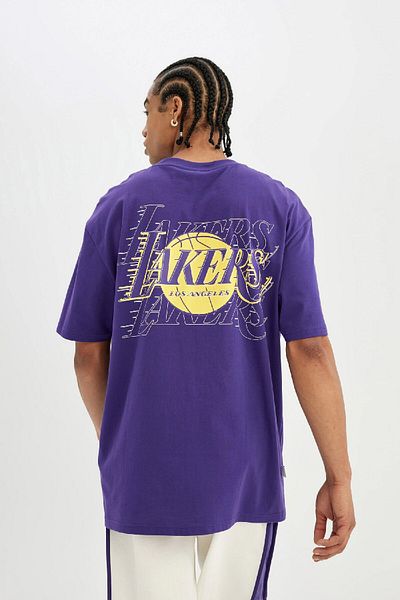 DeFacto Los Angeles Lakers Boxy Fit Crew Neck Short Sleeve T-Shirt - B9910ax24sm