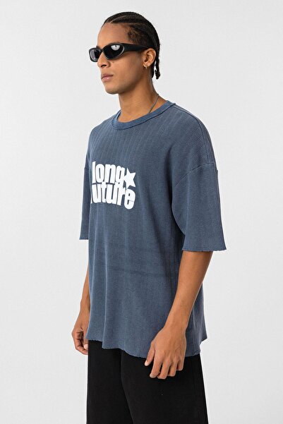 VAMOSCLO Набір трикотажних футболок оверсайз, колір індиго