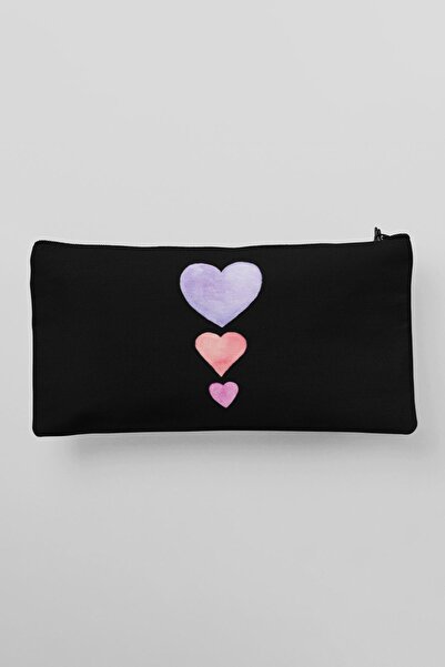 qoeuyl boutique Кольорова мінімалістична сумка для косметики з принтом сердечок