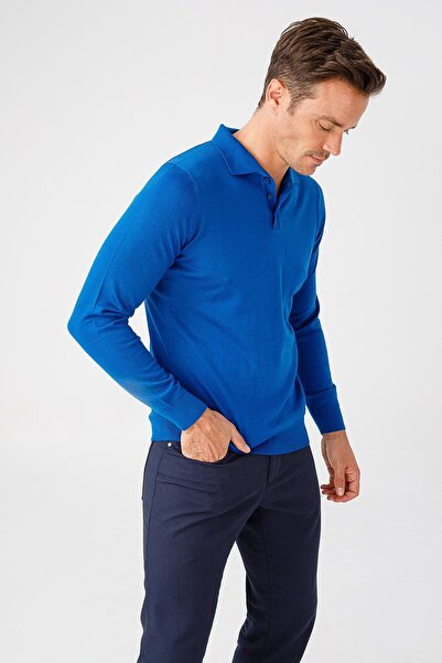 Desen Triko Чоловічий базовий поло з тонким трикотажним коміром Saks