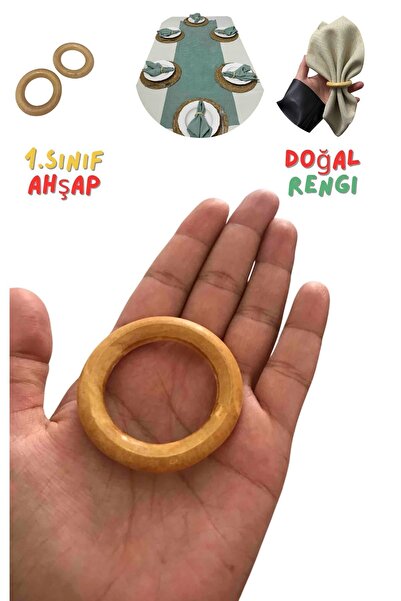 Armashine 6 Pieces Ring Napkin Ring - Wooden Decorative Bohemian Napkin Holder Ring - 6 Pieces