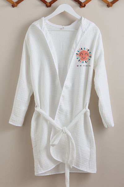 Tuğba Kuğu 4 Layer Muslin Bathrobe - Pure Baby Series - Smiling Colored Sun