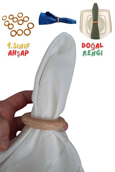 Armashine 6 Pieces Ring Napkin Ring - Wooden Decorative Bohemian Napkin Holder Ring - 6 Pieces