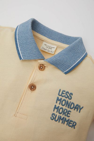 DeFacto Printed Short Sleeve Polo T-Shirt for Baby Boys - C5239a524hs