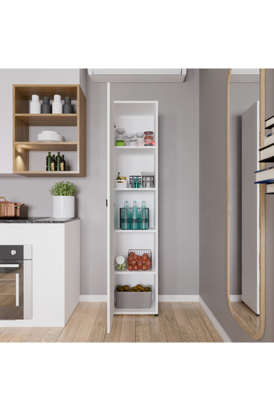 ALONEX HOME Rosso 5 Raflı Çok Amaçlı Mutfak Dolabı Banyo Dolabı Çok Amaçlı Dolap (BEYAZ)