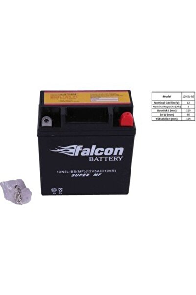 Falcon 12v 5Ah Motosiklet Aküsü Üretim Yılı 2025