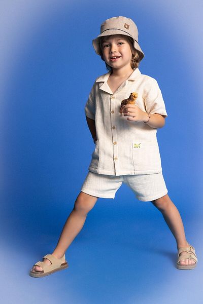 DeFacto Baby Boy 2 Piece Set Waffle Short Sleeve Shirt Shorts C6273A524Sm