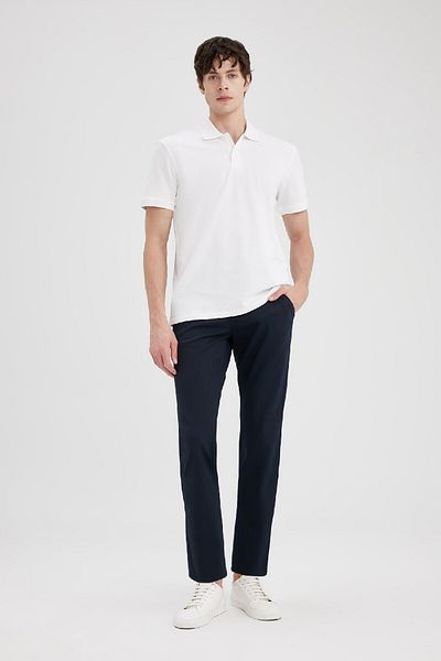 DeFacto Regular Fit Straight Leg Gabardine Chino Canvas Trousers T1052az24sp