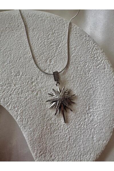 H&S AKSESUAR ÇELİK TAŞLI KUZEY YILDIZ KOLYE