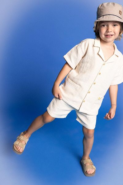 DeFacto Baby Boy 2 Piece Set Waffle Short Sleeve Shirt Shorts C6273A524Sm