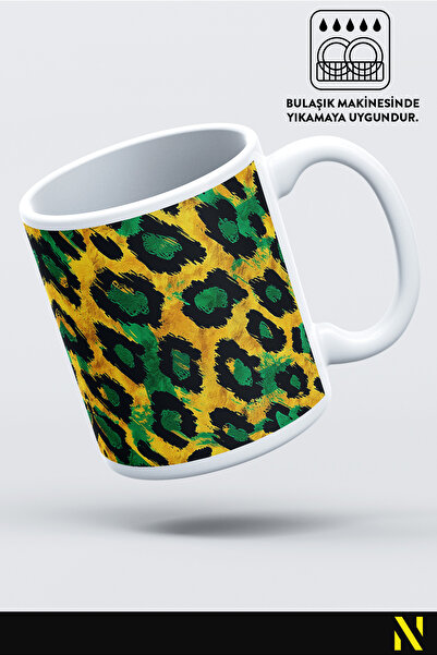 nilizma Leopard Patterned Colorful Mug – 330 ml Mug | Stylish and Durable Design