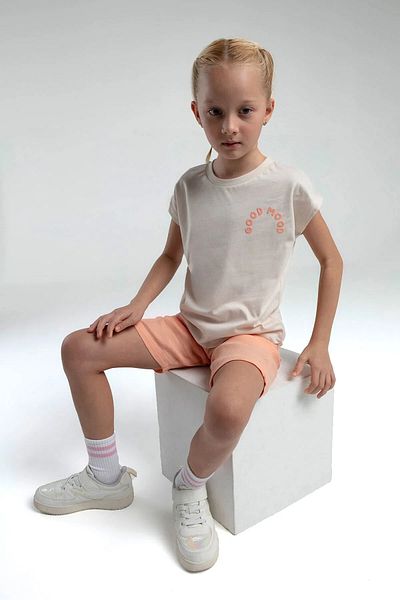 Rolypoly Beige Children's Shorts Suit 2-8 Years