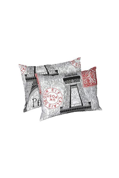 ALCAM Set Of 2 Paris Pillows, Quilted Microfiber, 50x70 Cm