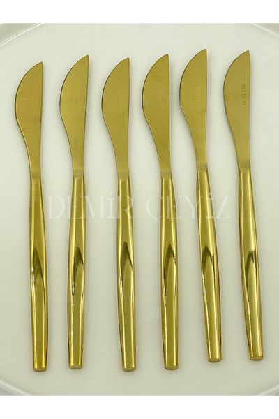DMR LİFE Dmr Life Venezia Gold 6 Pieces Dessert Knife (18/10)
