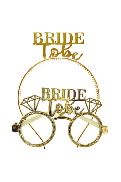 Onay Store نظارات Bride To Be Crown باللون الذهبي - مجموعة من قطعتين - مستلزم...
