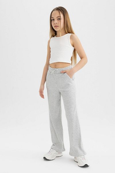 DeFacto Girl's Wide Leg Ribbed Camisole Trousers C5365A824SM