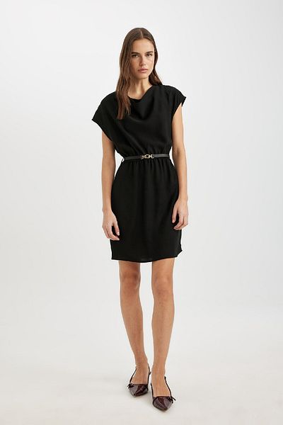 DeFacto Μίνι αμάνικο φόρεμα Degaje Collar Crepe C5669AX24SP