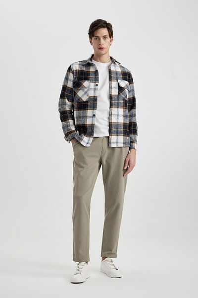 DeFacto Regular Fit Polo Collar Lumberjack Long Sleeve Shirt Y9054az24sp