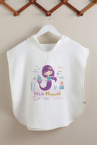 Tuğba Kuğu 4 Layer Muslin Poncho - For Baby Series - Purple Mermaid