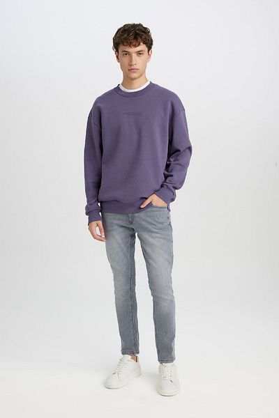 DeFacto Φούτερ με στάμπα Crew Neck Box Fit X8282az24au