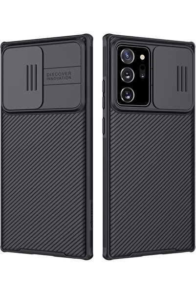 AWH جراب سامسونج جالكسي نوت 20 ألترا، رفيع، غطاء كاميرا منزلق، مصنوع من البولي كربونات الصلب والبولي يوريثين الحراري، مضاد للخدش، أسود