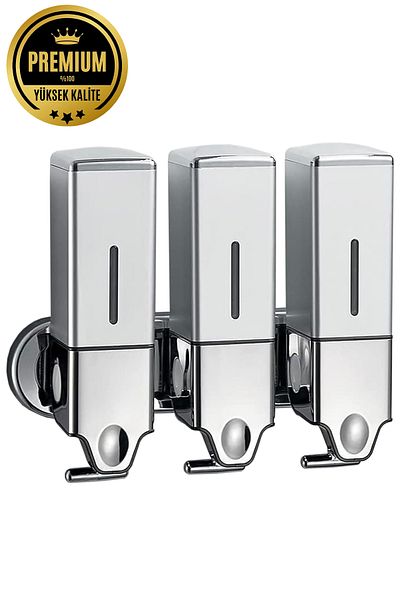 Xinda Stainless Steel Bottom Part 3X 500 ml Suitable for Using Soap, Shower Gel, Shampoo Ss304 Quality