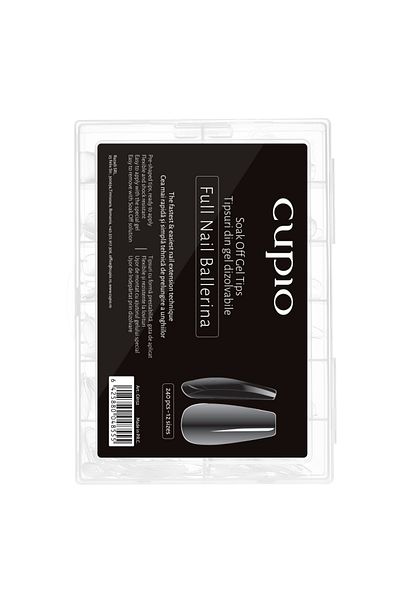 Cupio Dissolvable full nail tips set 240pcs - Ballerina