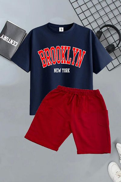 twins tailors Printed 3 Pcs Summer T-Shirt-Shorts Children's Set