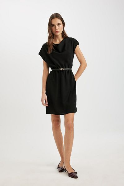 DeFacto Μίνι αμάνικο φόρεμα Degaje Collar Crepe C5669AX24SP