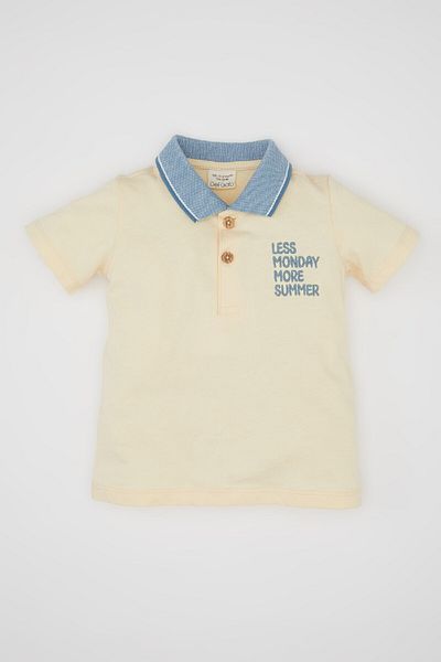 DeFacto Printed Short Sleeve Polo T-Shirt for Baby Boys - C5239a524hs