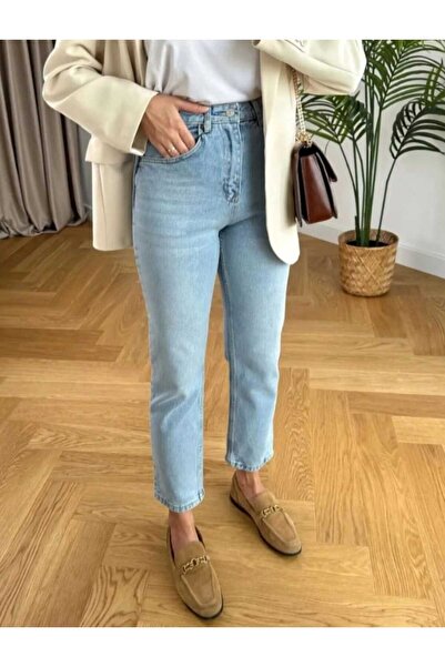 Zeliza Moda Evi Dámské džínové kalhoty Mom Jean s vysokým pasem