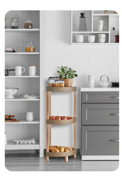 FixWood Fıx-2002 Modüler 3 Katlı Köşe Raf ,organizer Banyo Rafı