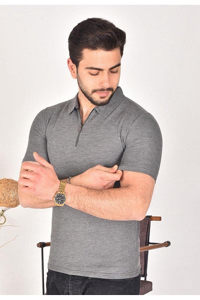 Strong Thin Knitwear Tee with Zipper Detail