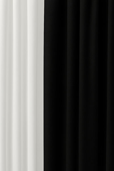 Cortibo Μαύρη βελούδινη κουρτίνα φόντου Βαρκελώνης - Χωρίς πιέτες