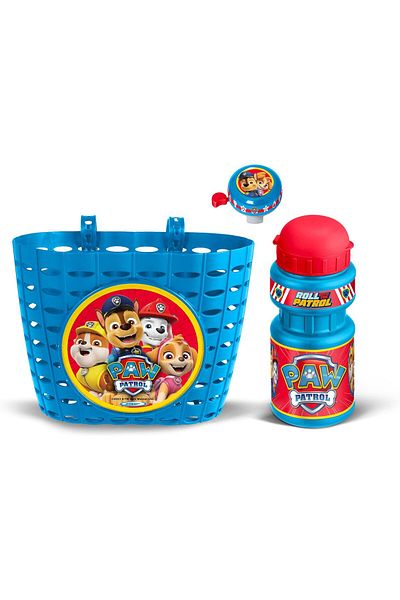 PAW PATROL Set trei accesorii pentru bicicleta copii, cos, sonerie si sticla apa, multicolor, Paw Patrol
