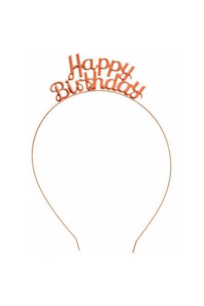 Hayaller Dükkanı TAÇ HAPPY BIRTHDAY ΜΕΤΑΛΛΙΚΟ ΡΟΖ ΧΡΥΣΟ PK:1-