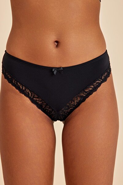 Amarelle Luna Black Lace Slip Panties