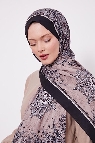 Levidor Μαύρο-καφέ σάλι αγάπης με γεωμετρικό σχέδιο