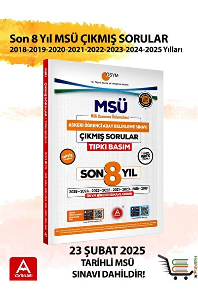 A Yayınları Son 8 yıl MSÜ Çıkmış Sorular-2025-2024-2023-2022-2021-2020-2019-2...